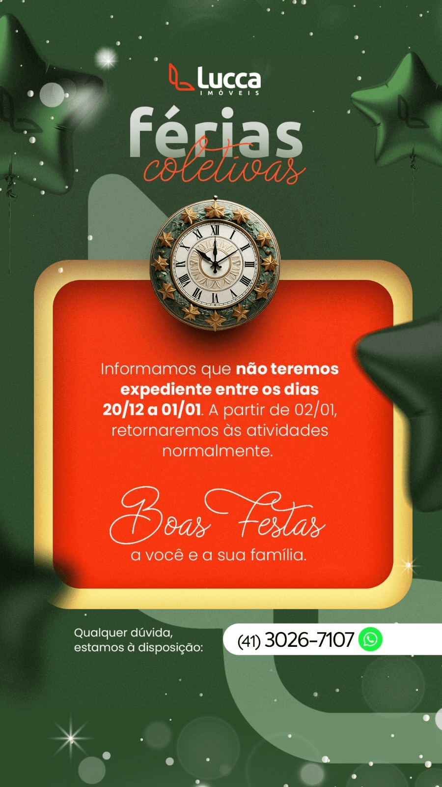 Feliz Natal e um Próspero Ano Novo!